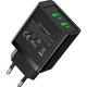 Зарядний пристрій Vention 2xUSB 36 W (2xUSB-A) QC3.0 black (FBAB0-EU)