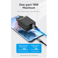 Зарядний пристрій Vention 2xUSB 36 W (2xUSB-A) QC3.0 black (FBAB0-EU) - Фото