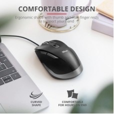 Мишка Trust Fyda Comfortable ECO USB Black-GREY (24728) - Фото