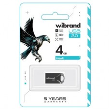 USB-флеш накопичувач Wibrand 4GB Hawk Black USB 2.0 (WI2.0/HA4M1B) - Фото