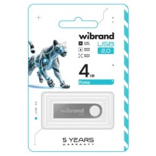 USB флешнакопичувач Wibrand 4 GB Puma Silver USB 2.0 (WI2.0/PU4U1S) - Фото