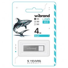 USB-флеш накопичувач Wibrand 4GB Shark Silver USB 2.0 (WI2.0/SH4U4S) - Фото