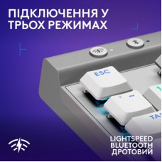 Клавіатура Logitech G515 TKL Lightspeed Tactile Bluetooth UA White (920-012539) - Фото