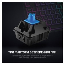Клавіатура GamePro MK80B RGB Blue Switch USB Black (MK80B) - Фото