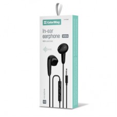Наушники ColorWay 3.5 mm Wired Earphone Sound Wave Black (CW-WD04BK) - Фото