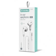 Наушники ColorWay 3.5 mm Wired Earphone Sound Wave White (CW-WD04WT) - Фото