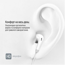 Наушники ColorWay 3.5 mm Wired Earphone Sound Wave White (CW-WD04WT) - Фото