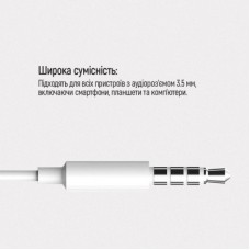 Наушники ColorWay 3.5 mm Wired Earphone Sound Wave White (CW-WD04WT) - Фото