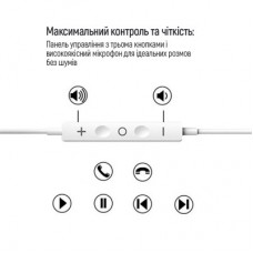 Наушники ColorWay 3.5 mm Wired Earphone Sound Wave White (CW-WD04WT) - Фото