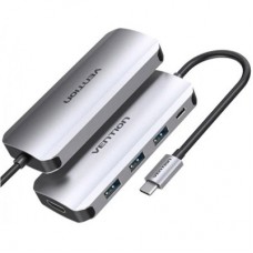 Концентратор Vention USB 3.1 Type-C to HDM/USB 3.0х3//PD 100W 5-in-1 (THFHB) - Фото