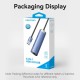 Концентратор Vention USB 3.0 to USB 3.0x3/RJ45/Type-C Hub Blue Aluminum Alloy 5-in-1 (TGFSB)