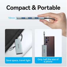 Концентратор Vention USB 3.1 Type-C to HDMI/USB 3.0x3/SD/TF/PD 100W 7-in-1 (TOPHB) - Фото