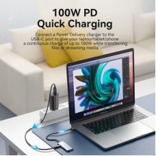 Концентратор Vention USB 3.1 Type-C to HDMI/USB 3.0x3/SD/TF/PD 100W 7-in-1 (TOPHB) - Фото