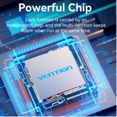 Концентратор Vention USB 3.1 Type-C to HDMI/USB 3.0x3/SD/TF/PD 100W 7-in-1 (TOPHB) - Фото