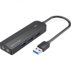 Концентратор Vention USB 3.0 to 3хUSB 3.0/2хTRS Audio/USB Micro 1.0m (CHIBF) - Фото