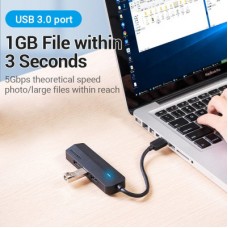 Концентратор Vention USB 3.0 to 3хUSB 3.0/2хTRS Audio/USB Micro 1.0m (CHIBF) - Фото