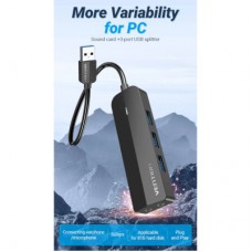 Концентратор Vention USB 3.0 to 3хUSB 3.0/2хTRS Audio/USB Micro 1.0m (CHIBF) - Фото