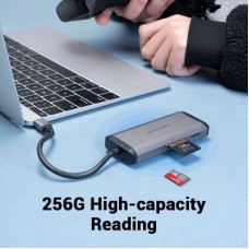Концентратор Vention USB 3.1 Type-C to 3хUSB 3.0/TF/SD/PD 87W 6-in-1 (TGRHB) - Фото
