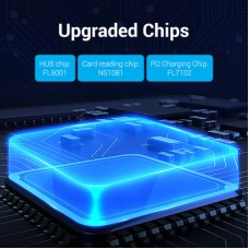 Концентратор Vention USB 3.1 Type-C to 3хUSB 3.0/TF/SD/PD 87W 6-in-1 (TGRHB) - Фото