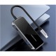 Концентратор Vention USB 3.1 Type-C to 4хUSB 3.0/PD 87W 5-in-1 Gray Mirrored Surface (TFDHB)