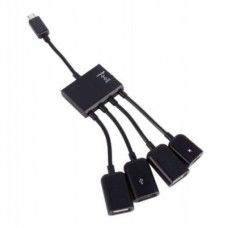 Концентратор Lapara LA-MicroUSB-OTG-HUB black - Фото