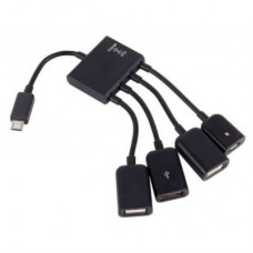 Концентратор Lapara LA-MicroUSB-OTG-HUB black - Фото