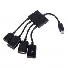 Концентратор Lapara LA-MicroUSB-OTG-HUB black - Фото
