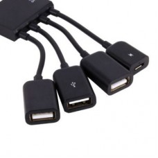 Концентратор Lapara LA-MicroUSB-OTG-HUB black - Фото