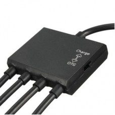 Концентратор Lapara LA-MicroUSB-OTG-HUB black - Фото