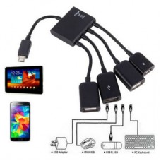 Концентратор Lapara LA-MicroUSB-OTG-HUB black - Фото