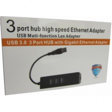 Концентратор Dynamode USB 3.0 Type-A - RJ45 Gigabit Lan, 3*USB 3.0 (USB3.0-Type-A-RJ45-HUB3) - Фото