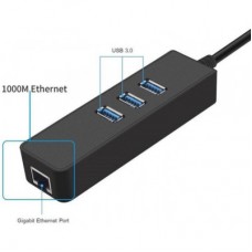 Концентратор Dynamode USB 3.0 Type-A - RJ45 Gigabit Lan, 3*USB 3.0 (USB3.0-Type-A-RJ45-HUB3) - Фото