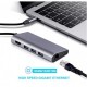 Концентратор Dynamode USB3.1 Type-C to HDMI, 3xUSB3.0, RJ45, USB Type-C Female, SD
