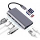 Концентратор Dynamode USB3.1 Type-C to HDMI, 3xUSB3.0, RJ45, USB Type-C Female, SD