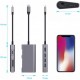 Концентратор Dynamode USB3.1 Type-C to HDMI, 3xUSB3.0, RJ45, USB Type-C Female, SD