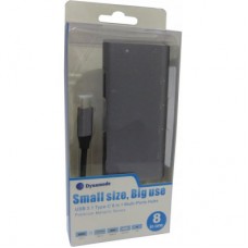 Концентратор Dynamode USB3.1 Type-C to HDMI, 3xUSB3.0, RJ45, USB Type-C Female, SD - Фото