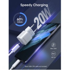 Зарядний пристрій Choetech GaN USB-C 20 W QC 3.0/PD/PPS (PD5010-EU-WH) - Фото