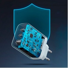 Зарядний пристрій Ugreen 3xUSB 65 W (2xType-C+USB QC3.0) Fast Charger White CD275 (90496) - Фото