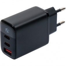 Зарядное устройство Vinga 2xUSB-C PD30W + USB-A QC30W Display 30W Max (VCR30ACCDB) - Фото