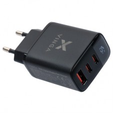Зарядное устройство Vinga 2xUSB-C PD30W + USB-A QC30W Display 30W Max (VCR30ACCDB) - Фото