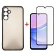 Чохол для мобільного телефона Dengos Kit for Samsung Galaxy A15 case + glass (Black) (DG-KM-69)