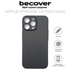 Чохол для мобільного телефона BeCover Carbonite Case (MagSafe) для Apple iPhone 16 Pro Max Black (712069) - Фото