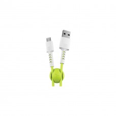 Дата кабель USB 2.0 AM to Micro 5P 1.0m Soft white/lime Pixus (4897058531176)