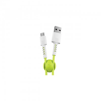 Дата кабель USB 2.0 AM to Micro 5P 1.0m Soft white/lime Pixus (4897058531176)