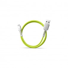 Дата кабель USB 2.0 AM to Micro 5P 1.0m Soft white/lime Pixus (4897058531176) - Фото