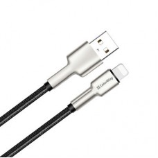 Дата кабель USB 2.0 AM to Lightning 1.0m head metal black ColorWay (CW-CBUL046-BK) - Фото