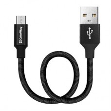 Дата кабель USB 2.0 AM to Micro 5P 0.25m black ColorWay (CW-CBUM048-BK) - Фото
