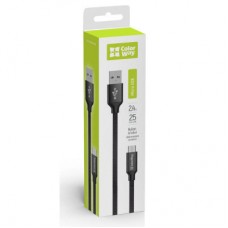 Дата кабель USB 2.0 AM to Micro 5P 0.25m black ColorWay (CW-CBUM048-BK) - Фото