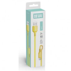 Дата кабель USB 2.0 AM to Type-C 1.0m soft silicone yellow ColorWay (CW-CBUC043-Y) - Фото