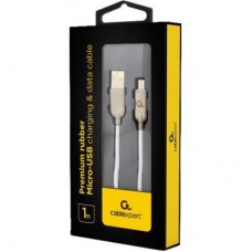 Дата кабель USB 2.0 Micro 5P to AM Cablexpert (CC-USB2R-AMmBM-1M-W) - Фото